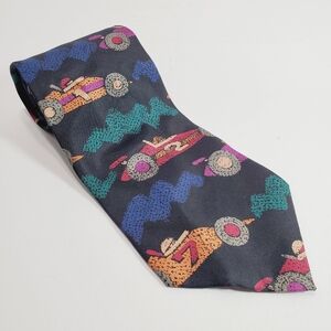 Multicolor Race Car Theme Men's Neck Tie Save The Children 55x4"